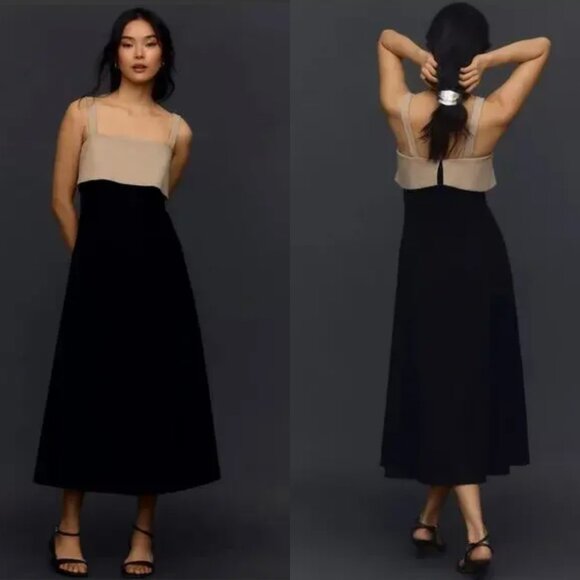 EUC Anthropologie Rue Sophie Colorblock Midi Dress - Small - Picture 1 of 6